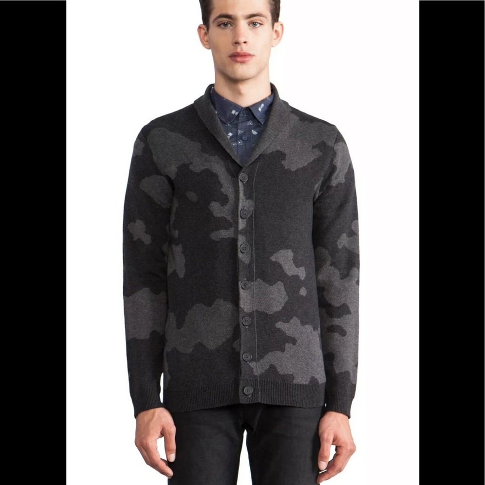 Ezekiel Now you See me Camo Cardigan Sweater SZ MD $84.00 MSRP